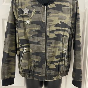 Zara Bomber Camo jacket, Size Large, Gently Worn